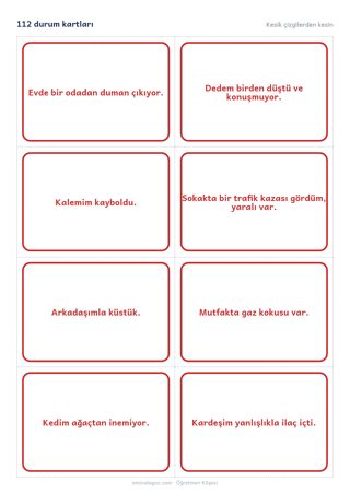 112 durum kartları