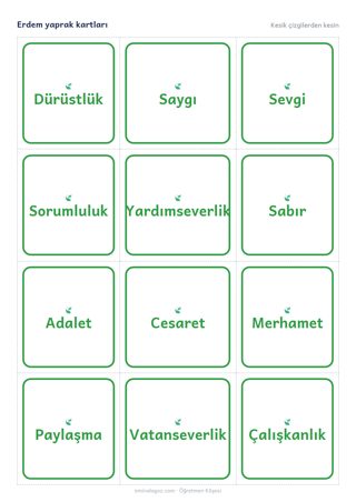 Erdem yaprak kartları