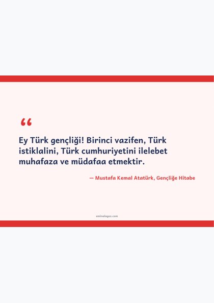 19 Mayıs Atatürk'ü Anma, Gençlik ve Spor Bayramı — Gençliğe Hitabe'den ve spor sözleri