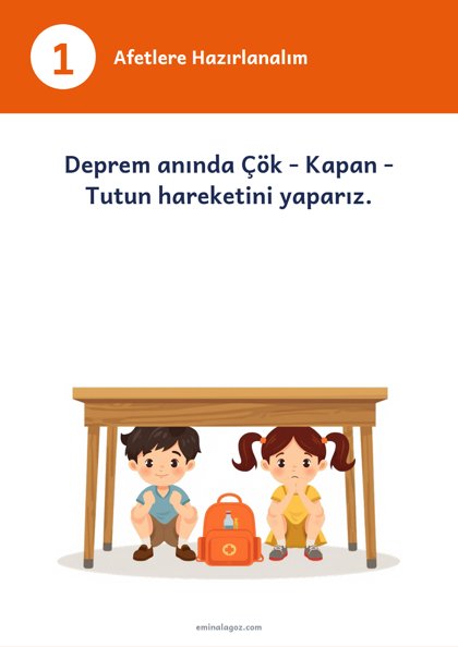 Afet Eğitimi Hazırlık Günü — Bilgi kartları: Afetlere Hazırlanalım