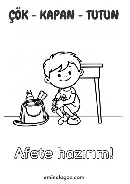 Afet Eğitimi Hazırlık Günü — Boyama sayfası