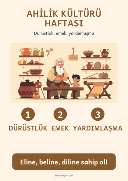 Ahilik Kültürü Haftası — Afiş: Ahilik Kültürü Haftası