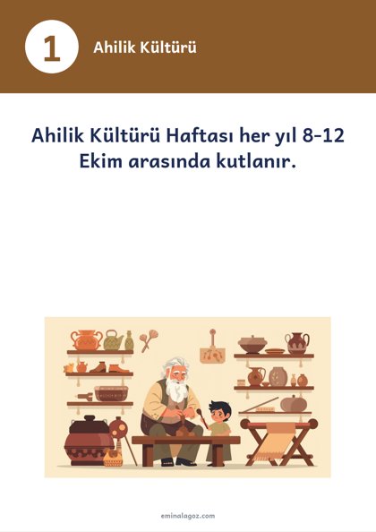 Ahilik Kültürü Haftası — Bilgi kartları: Ahilik Kültürü