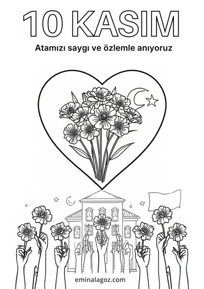 Atatürk Haftası (10 Kasım) — Boyama sayfası