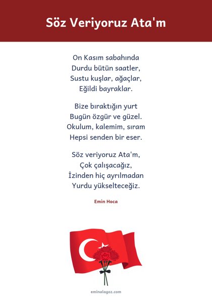 Atatürk Haftası (10 Kasım) — Şiir: Söz Veriyoruz Ata'm