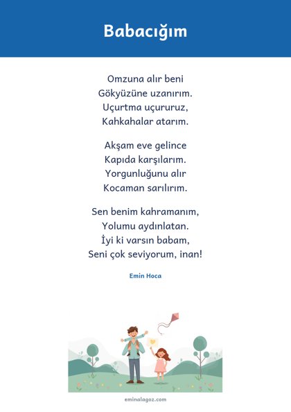 Babalar Günü — Şiir: Babacığım