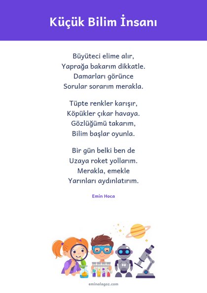 Bilim ve Teknoloji Haftası — Şiir: Küçük Bilim İnsanı
