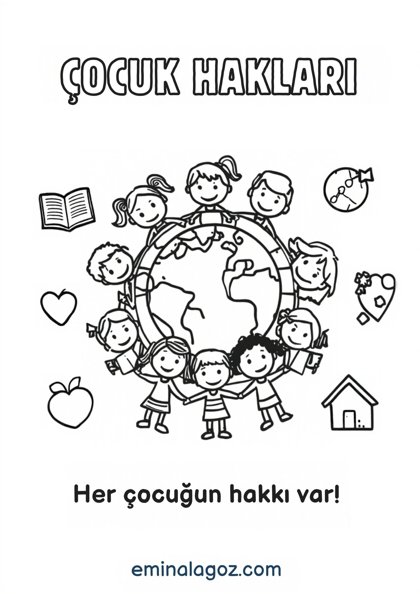 Dünya Çocuk Hakları Günü — Boyama sayfası
