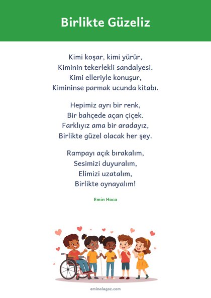 Dünya Engelliler Günü — Şiir: Birlikte Güzeliz