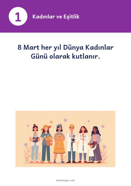 Dünya Kadınlar Günü — Bilgi kartları: Kadınlar ve Eşitlik