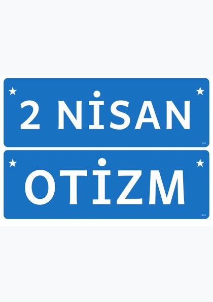 Dünya Otizm Farkındalık Günü — Pano başlığı: şerit (2 NİSAN OTİZM FARKINDALIK GÜNÜ)