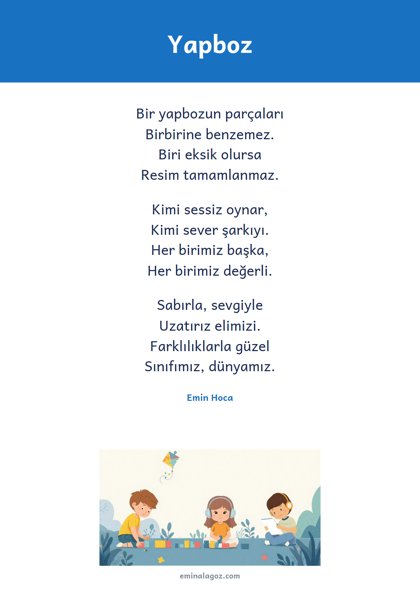Dünya Otizm Farkındalık Günü — Şiir: Yapboz