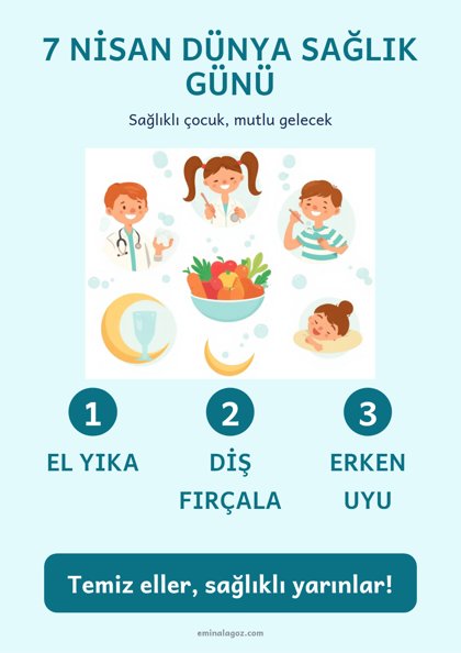 Dünya Sağlık Günü — Afiş: 7 Nisan Dünya Sağlık Günü