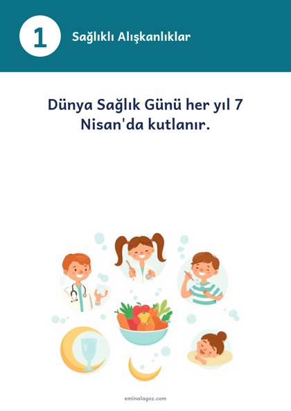 Dünya Sağlık Günü — Bilgi kartları: Sağlıklı Alışkanlıklar