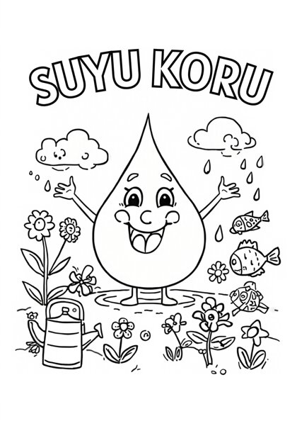 Dünya Su Günü — Boyama sayfası: Suyu Koru