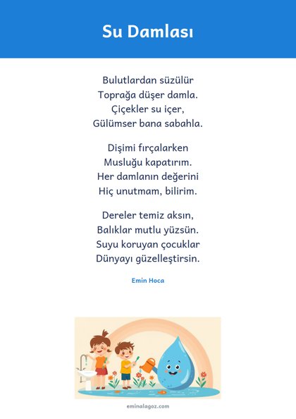 Dünya Su Günü — Şiir: Su Damlası