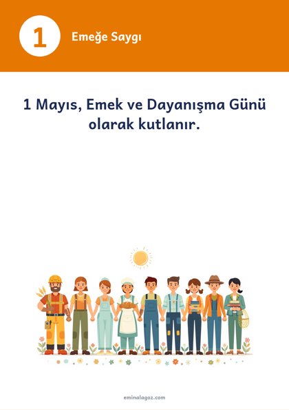 Emek ve Dayanışma Günü — Bilgi kartları: Emeğe Saygı