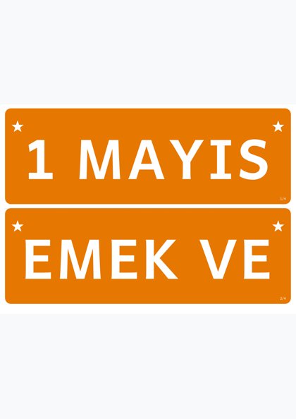 Emek ve Dayanışma Günü — Pano başlığı: şerit (1 MAYIS EMEK VE DAYANIŞMA GÜNÜ)