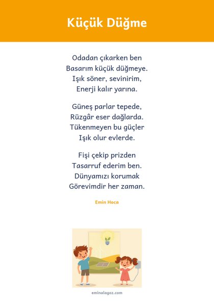 Enerji Tasarrufu Haftası — Şiir: Küçük Düğme
