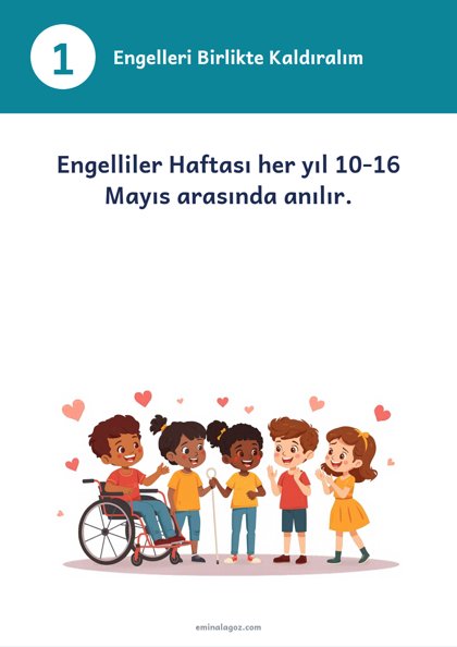Engelliler Haftası — Bilgi kartları: Engelleri Birlikte Kaldıralım