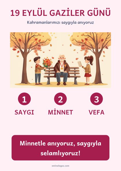 Gaziler Günü — Afiş: 19 Eylül Gaziler Günü
