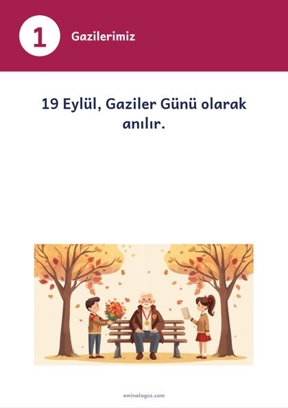 Gaziler Günü — Bilgi kartları: Gazilerimiz