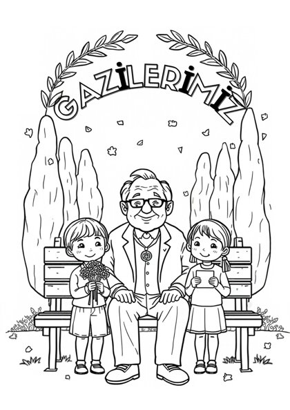 Gaziler Günü — Boyama sayfası: Gazilerimiz