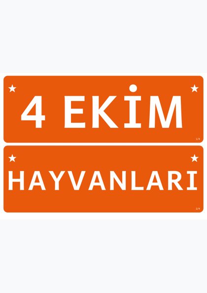 Hayvanları Koruma Günü — Pano başlığı: şerit (4 EKİM HAYVANLARI KORUMA GÜNÜ)