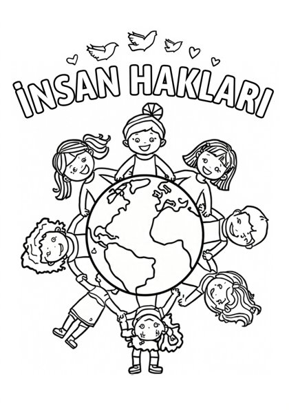İnsan Hakları ve Demokrasi Haftası — Boyama sayfası