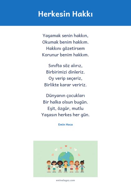 İnsan Hakları ve Demokrasi Haftası — Şiir: Herkesin Hakkı