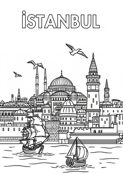 İstanbul'un Fethi — Boyama sayfası: İstanbul