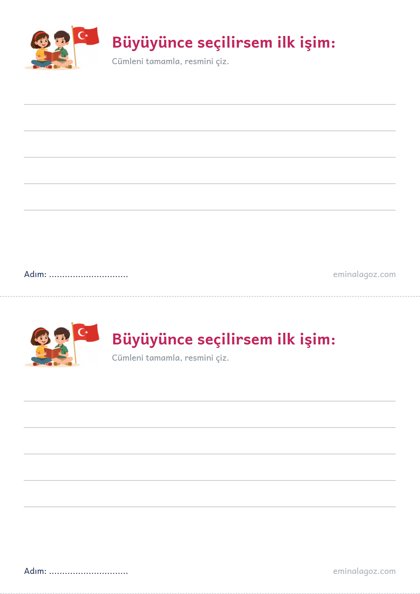 Türk Kadınına Seçme ve Seçilme Hakkının Verilişi — Öğrenci kartı: "Büyüyünce seçilirsem ilk işim:"