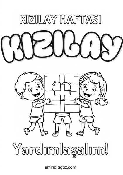 Kızılay Haftası — Boyama sayfası
