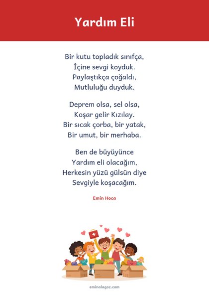 Kızılay Haftası — Şiir: Yardım Eli