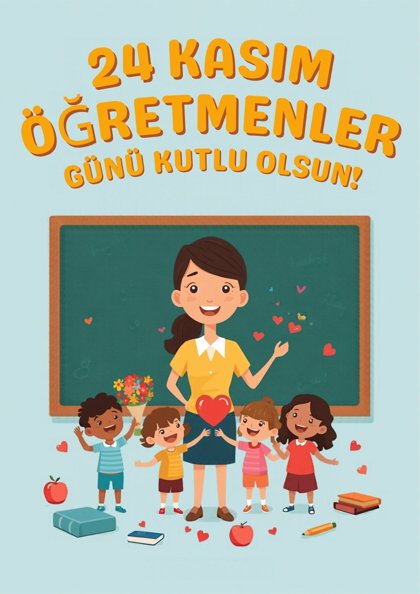24 Kasım Öğretmenler Günü — Kutlama afişi: Öğretmenler Günü Kutlu Olsun