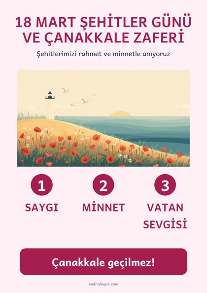 18 Mart Şehitler Günü ve Çanakkale Zaferi — Afiş: 18 Mart Şehitler Günü ve Çanakkale Zaferi