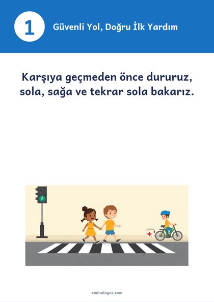 Trafik ve İlk Yardım Haftası — Bilgi kartları: Güvenli Yol, Doğru İlk Yardım