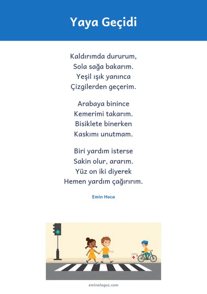 Trafik ve İlk Yardım Haftası — Şiir: Yaya Geçidi