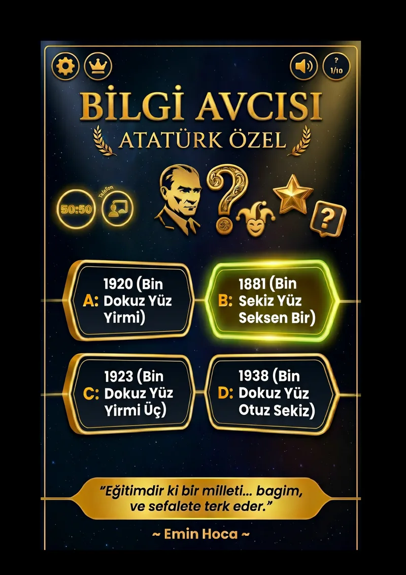 Kim Milyoner olmak İster(Atatürk Özel)