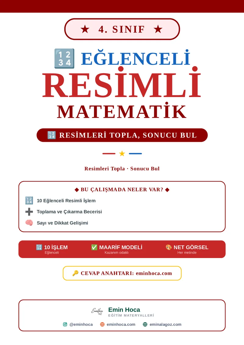 4. Sınıf Resimli Matematik Etkinliği | Dört İşlem Bölme Görselli Problemler PDF İndir önizleme