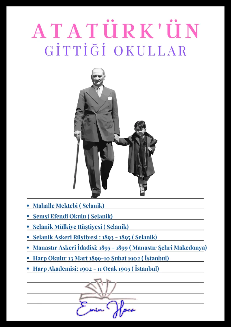 ATATÜRK'ÜN SIRASI İLE GİTTİĞİ OKULLAR önizleme